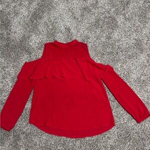 rue21 Red Cold-Shoulder Ruffle Top